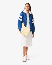 Women's Oversized Pointelle Stripe Satin Sweatshirt