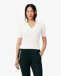 Short Sleeved 3D Knit Polo Shirt