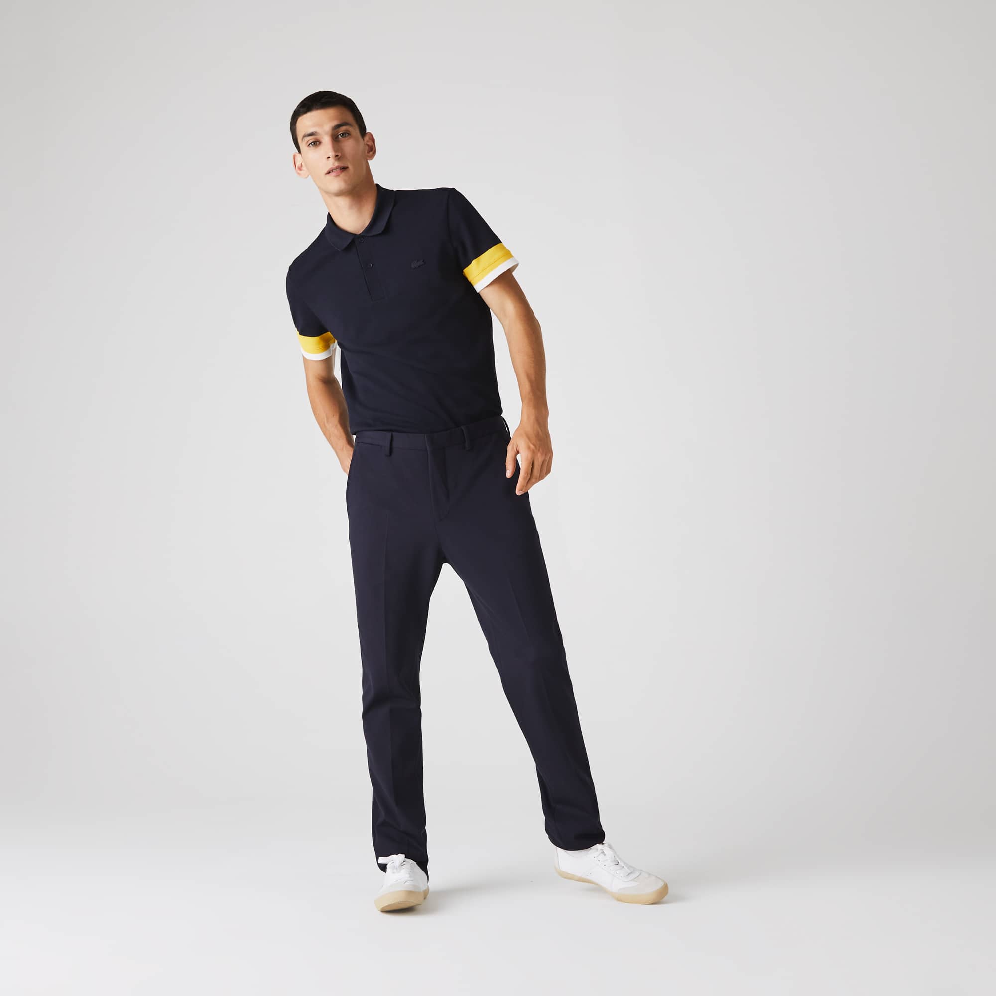 Lacoste Chinos in Navy Blue smart casual stretch cotton twill trousers