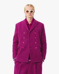 Runway Double Breasted Marbled Wool Blazer