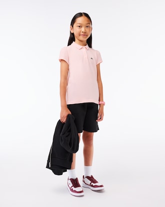 Kids' Scalloped Collar Mini Piqué Polo