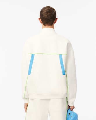 Men's Loose Fit Zip-Up Piqué Sweatshirt