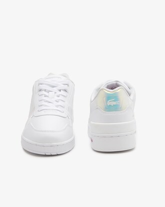 Sneakers Lacoste T-Clip junior con detalle en el tal&oacute;n