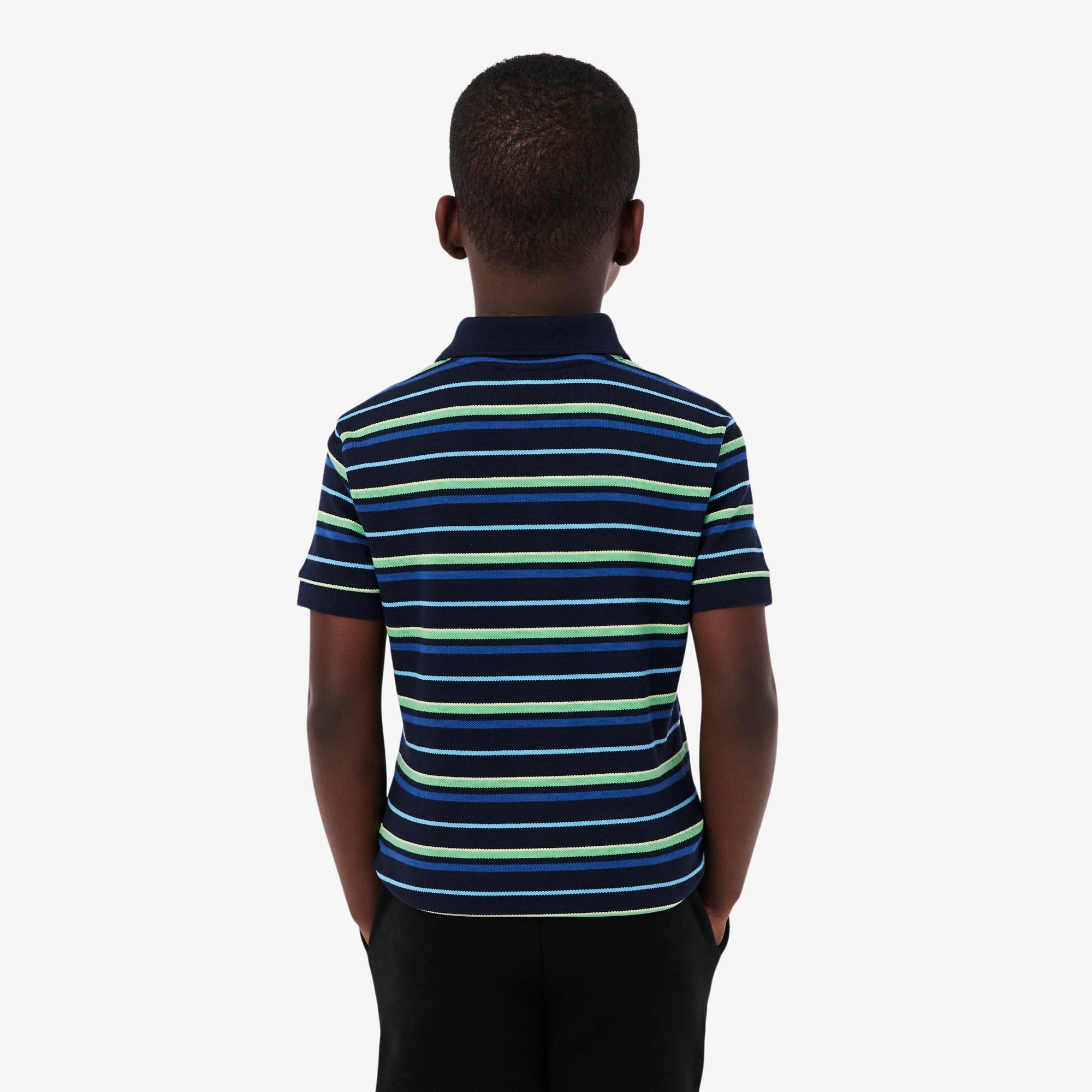 Boys' Contrast Stripe Petit Piqué Polo
