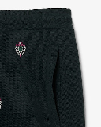 Embroidered Double Face Piqu&eacute; Shorts