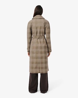 Women's Water-Repellent Plaid Wrap Coat