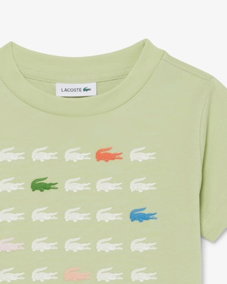 Crocodile Print Cotton T-Shirt