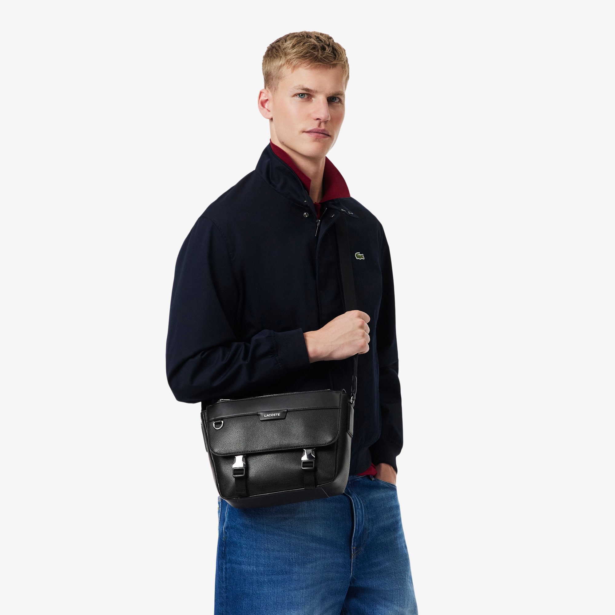 Ossian Flap Close Leather Satchel - Bags - New In 2026 | Lacoste