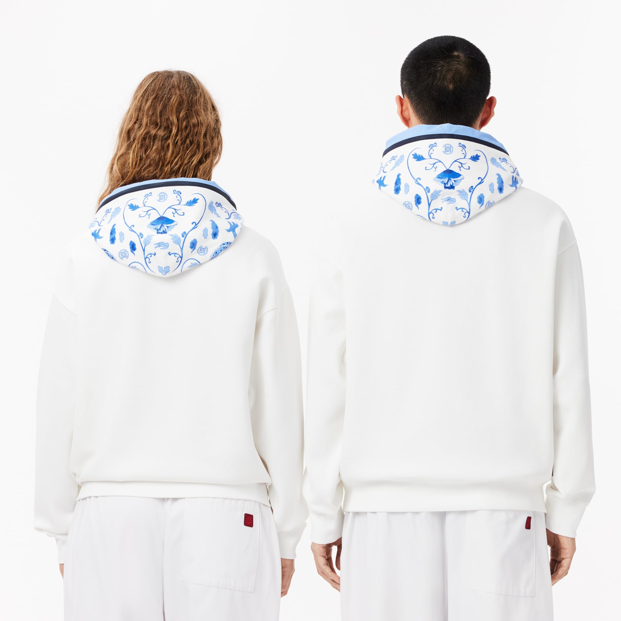 ★Lacoste x CLOT Logo Hoodie 関税込★ Lacoste Men's x CLOT Logo Hoodie in Flour/Cobalt Lacoste