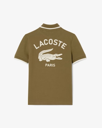 Boys' Stripe Collar Petit Piqu&eacute; Polo