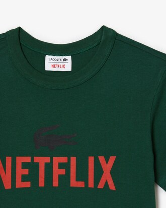 T-shirt enfant Lacoste x Netflix avec imprim&eacute; en coton biologique