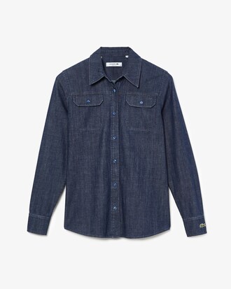 Chemise slim fit en chambray de coton