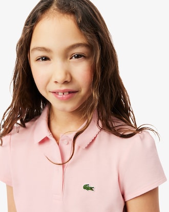 Kids' Scalloped Collar Mini Piqué Polo
