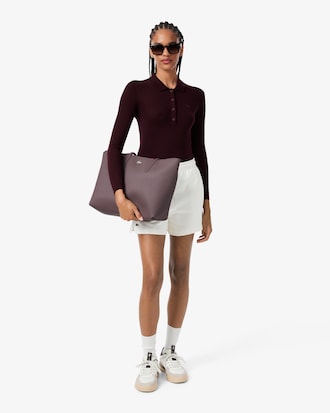 Women's Wool Jersey Polo Collar Sweater