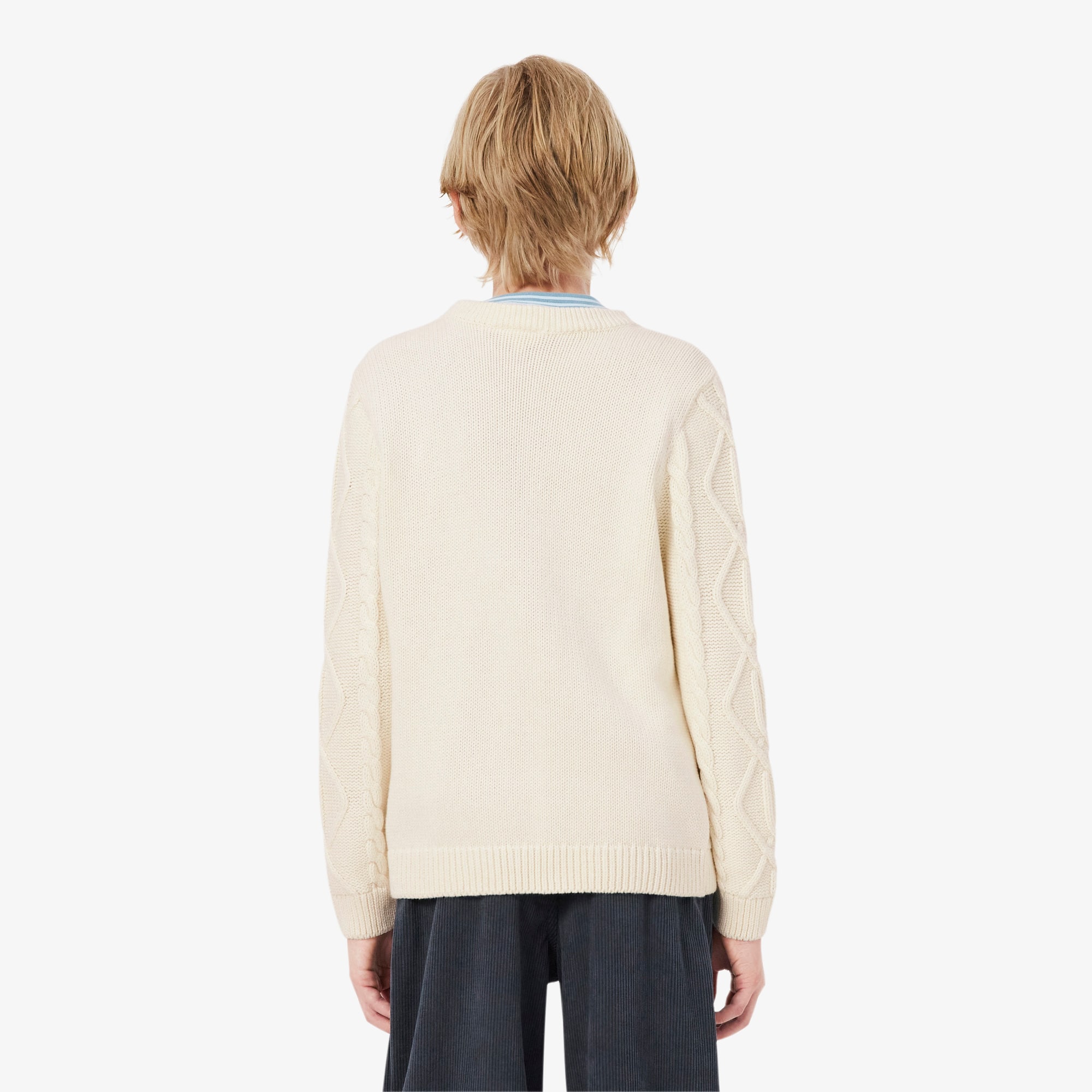 Cotton and Wool Crew Neck Sweater