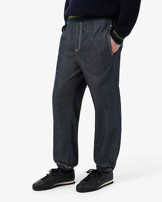Relaxed Fit Elasticated Waist Denim Pants