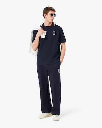 Loose Fit Embroidered Badge Piqu&eacute; Polo Shirt