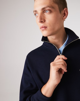 Men's Zip-Up High-Neck Sweatshirt