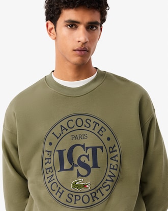 Men's Loose Fit Printed Fleece Sweatshirt