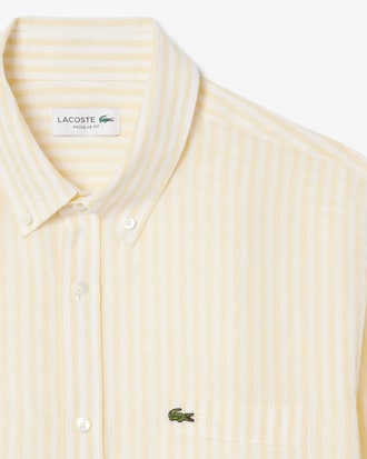 Men's Regular Fit Striped Linen Shirt