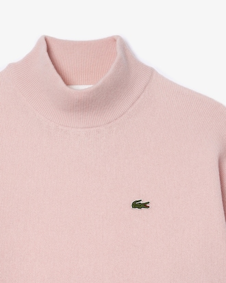 Suéter Relaxed Fit De Lana Cardada Con Cuello Alto