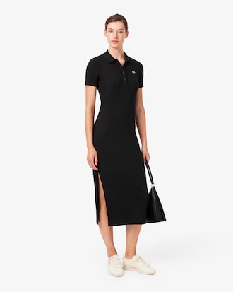 Women's Long Ribbed Cotton Polo Dress