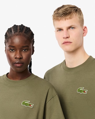 Unisex Loose Fit Heavy Cotton Badge T-Shirt