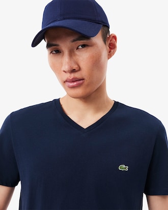 Playera ligera de algodón Pima con cuello en V para hombre