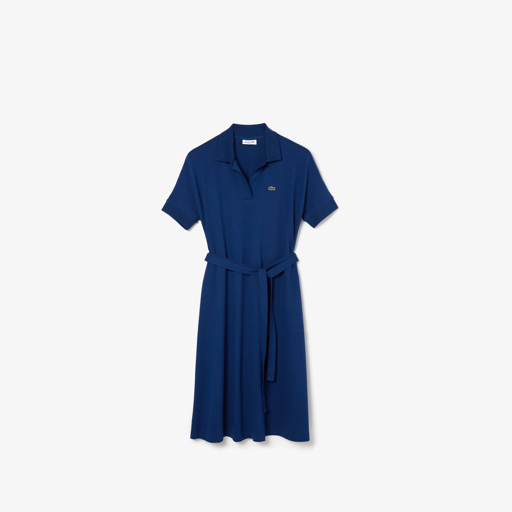 ワンピース LACOSTE Woman Dress Blue EF0508 166 Women's Piqué Tennis Dress with Removable Liner - Dresses