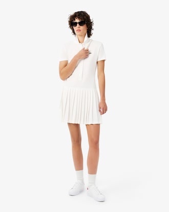 Stretch Piqu&eacute; Pleated Polo Dress