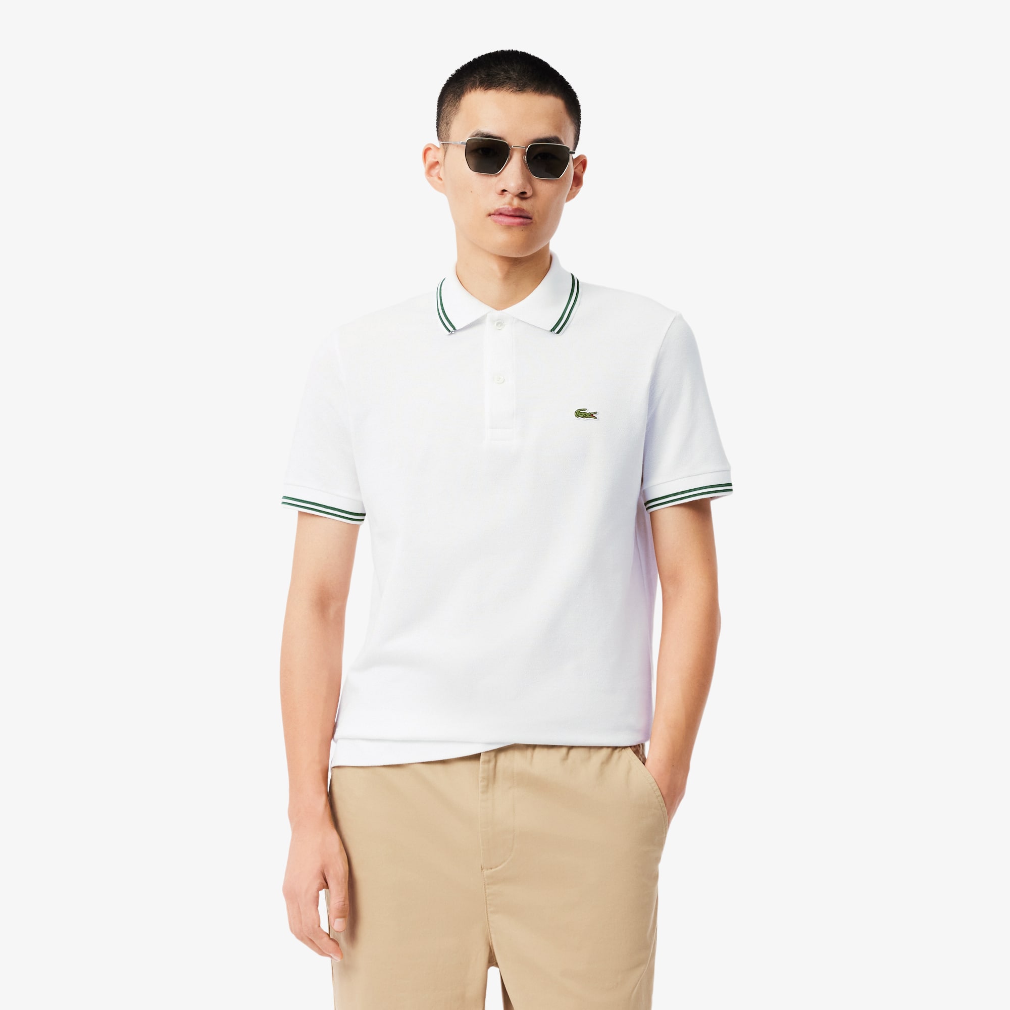 新品 LACOSTE x atmos 日本製 Polo White L LACOSTE atmos limited Polos WHITE（ラコステ アトモスリミテッド