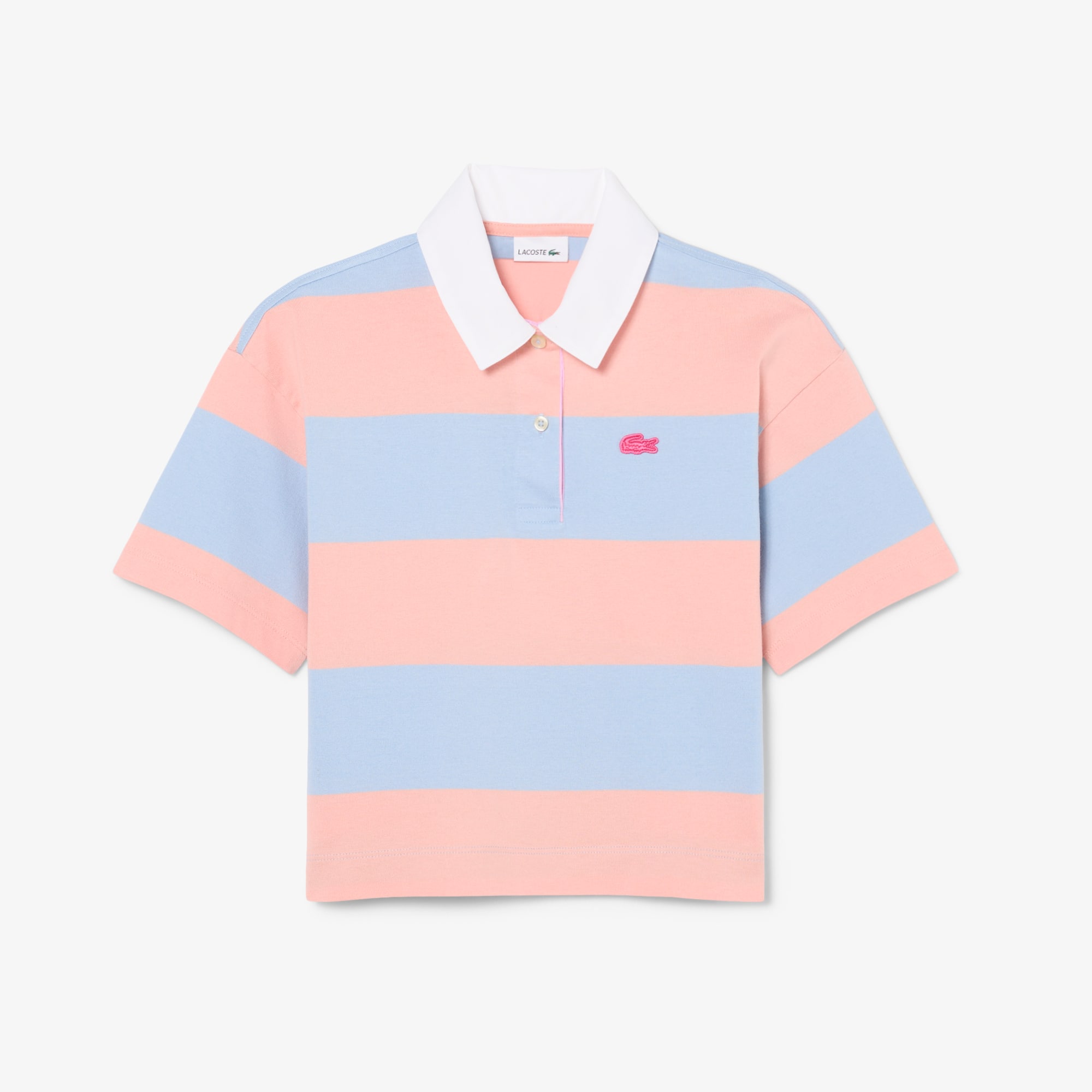Oversized Striped Cotton Rugby Polo