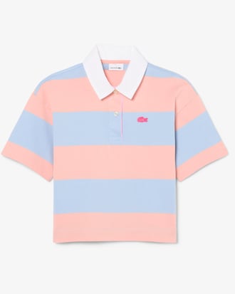 Oversized Striped Cotton Rugby Polo