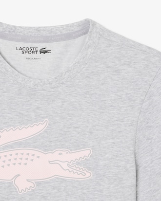T-shirt Homme Lacoste Sport en jersey respirant avec imprim&eacute; crocodile 3D