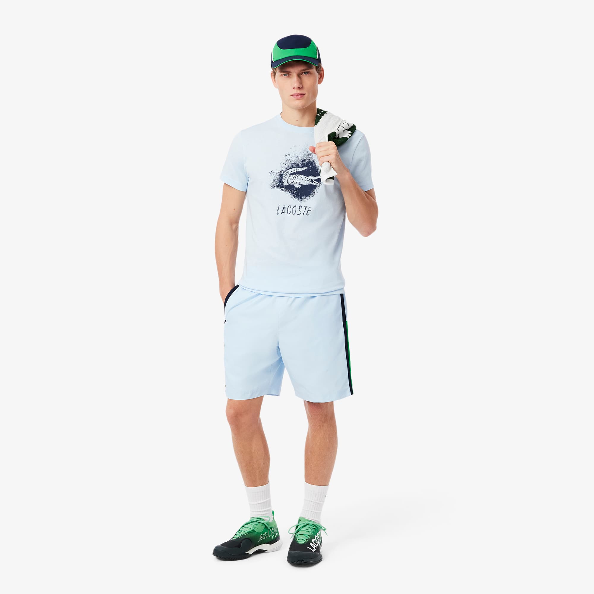 Men's Lightweight Colorblock Stripe Tennis Shorts - Shorts & Swim