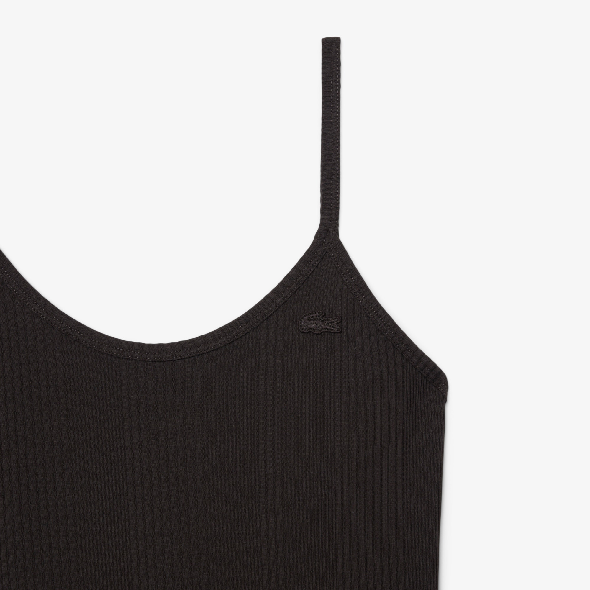 Ribbed Cotton Strappy Maxi Dress