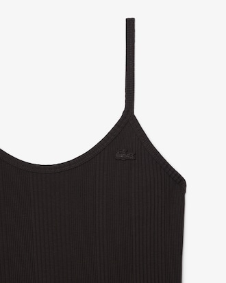 Ribbed Cotton Strappy Maxi Dress