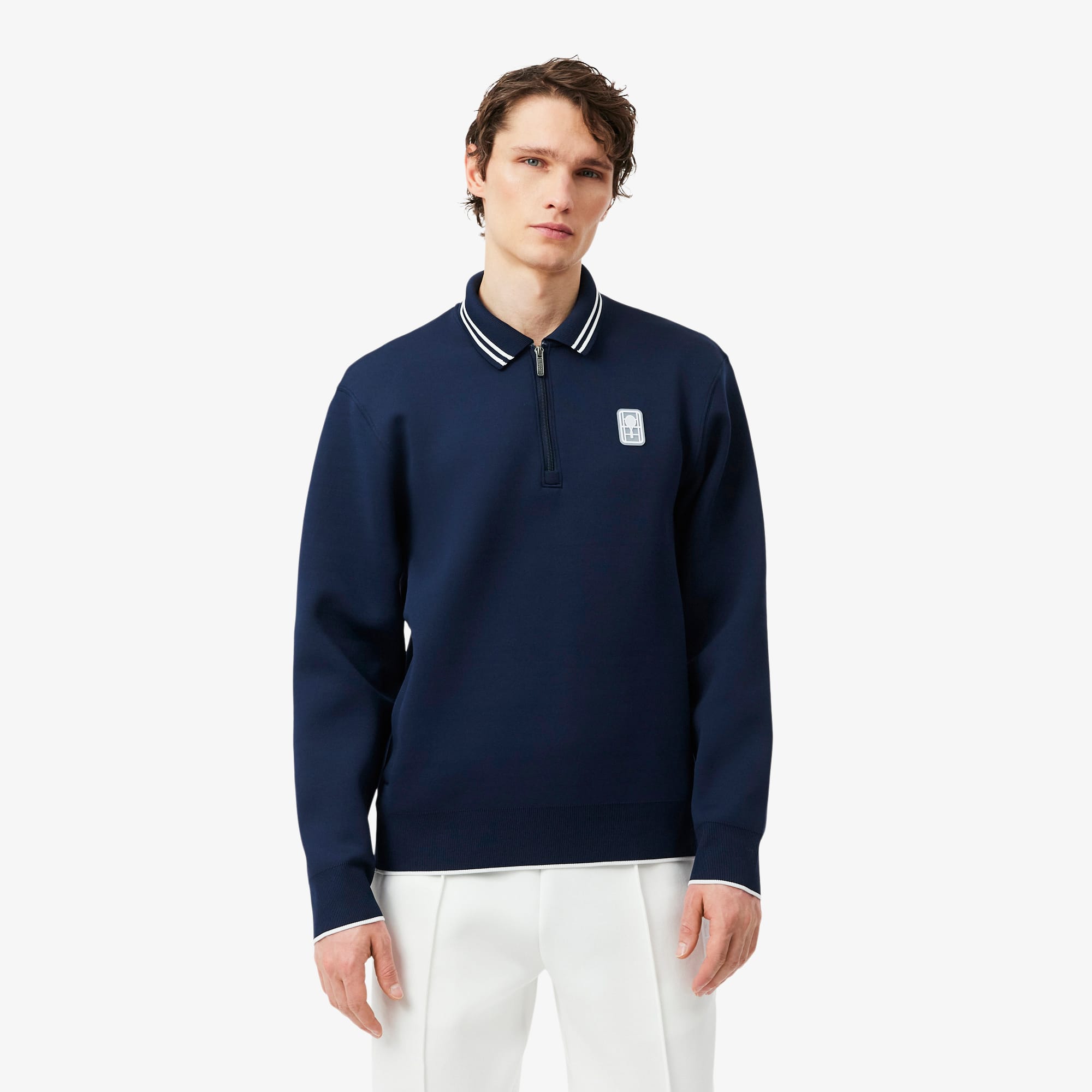 Lacoste Tennis Heritage Polo Collar Zipped Sweatshirt