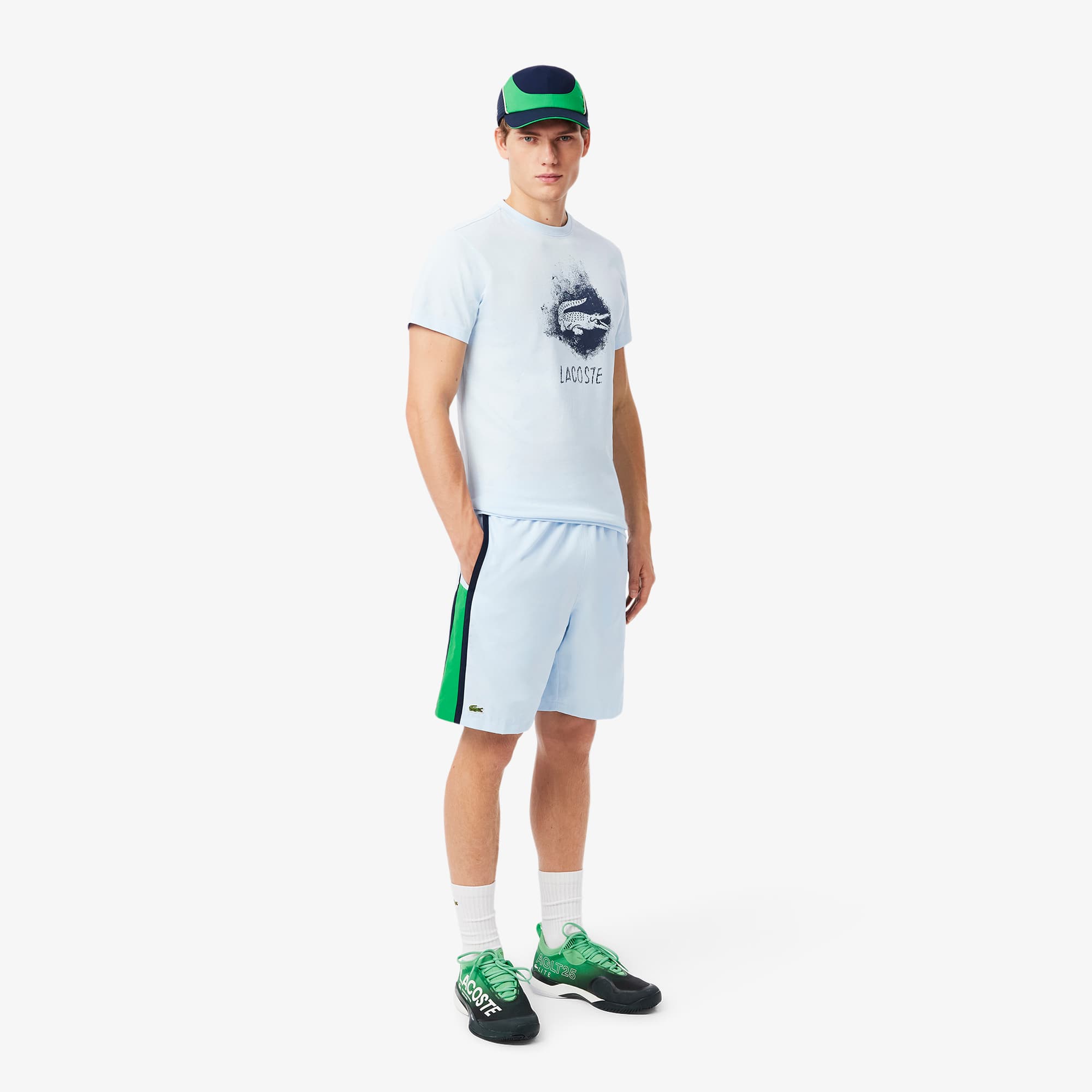 Men's Lightweight Colorblock Stripe Tennis Shorts - Shorts & Swim