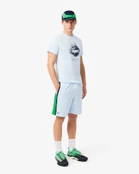 Shorts De Tenis Ligeros Con Rayas Color Block Para Hombre