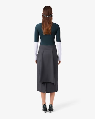 Runway Flap Detail Midi Skirt