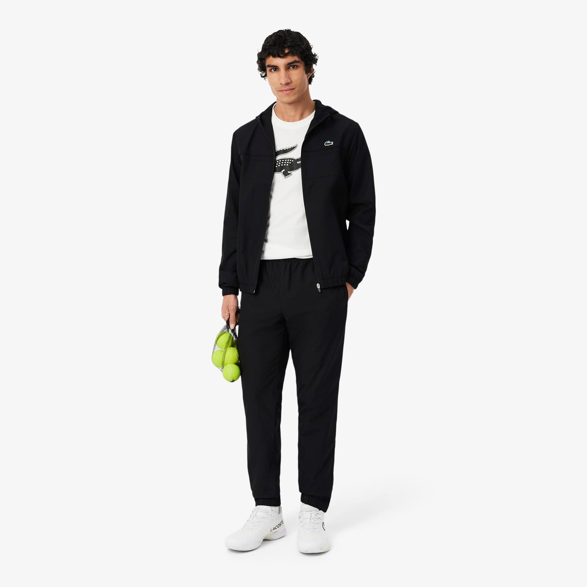 ココ‼️Lacoste ブラック ブルゾン Black Lacoste Woven Full Zip Jacket - JD Sports Global