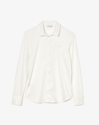 Women's Lacoste Loose Fit Shirt Style Pima Cotton Polo