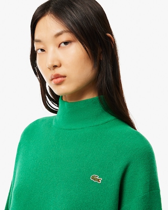 Women's Relaxed Fit Wool High-Neck Sweater