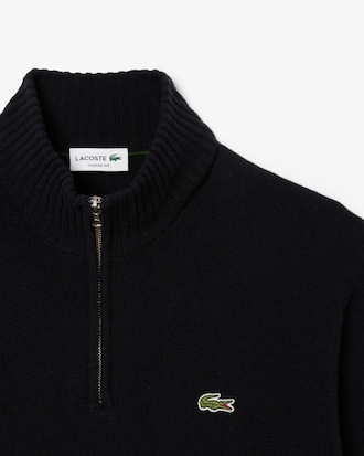 Men's Zip-Up High-Neck Wool Sweater 