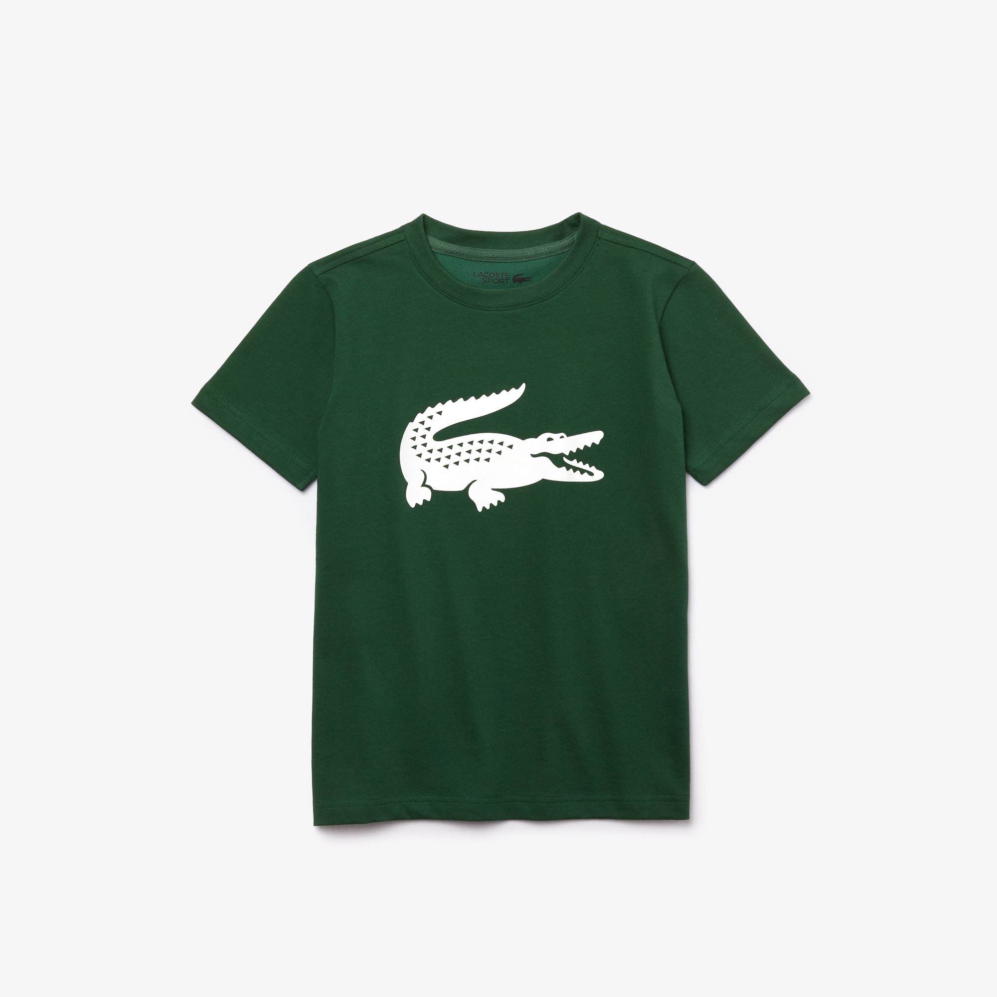 Tシャツ・カットソー LACOSTE Men T Shirts 1212 BMY Green Men's Branded Bands Crew Neck Cotton T-Shirt - T-shirts