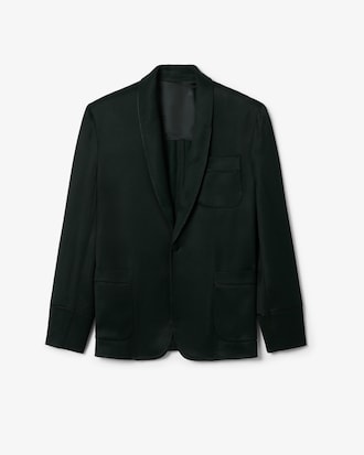 Runway Satin Shawl Neck Blazer
