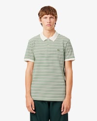 Classic Fit Striped Petit Piqu&eacute; Polo