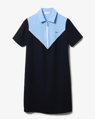 Women&rsquo;s Zip-Collar Colorblock Polo Dress