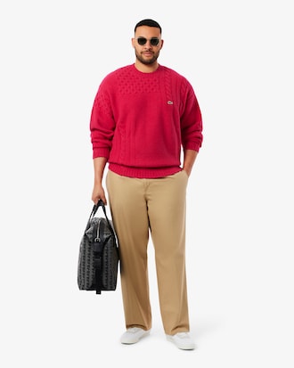 Men's Relaxed Fit Patchwork Effect Wool Sweater